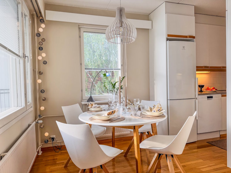 Lyhytvuokrauskohteen siisti sisustus